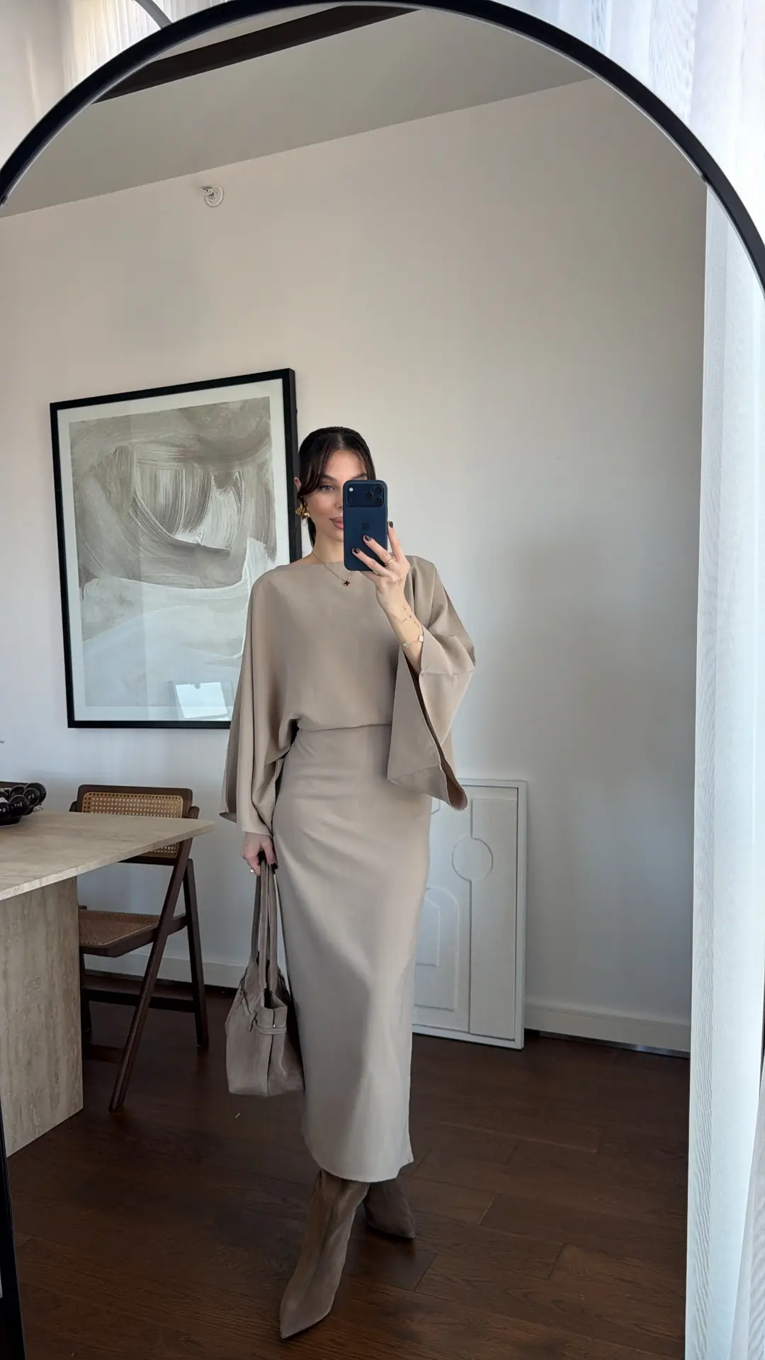 YARASA KOL KUŞAKLI ELBİSE - ÇAĞLA YEŞİLİ