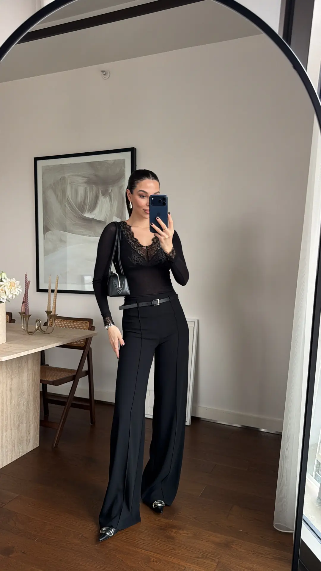 DİKİŞ DETAYLI KEMERLİ PANTOLON thumbnail 3